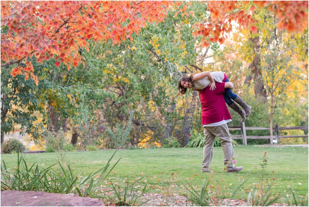 Fall Engagement Session at Hudson Garden Event Center