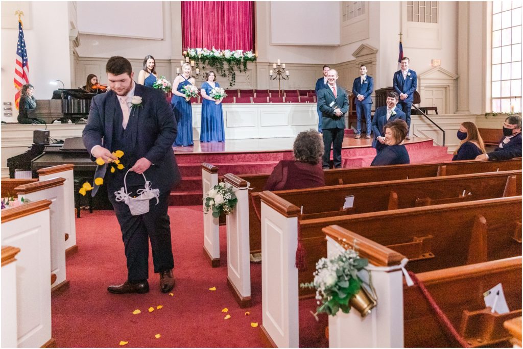 Southern Winter Navy and Blush Mississippi Wedding