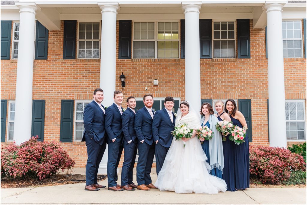 Southern Winter Navy and Blush Mississippi Wedding