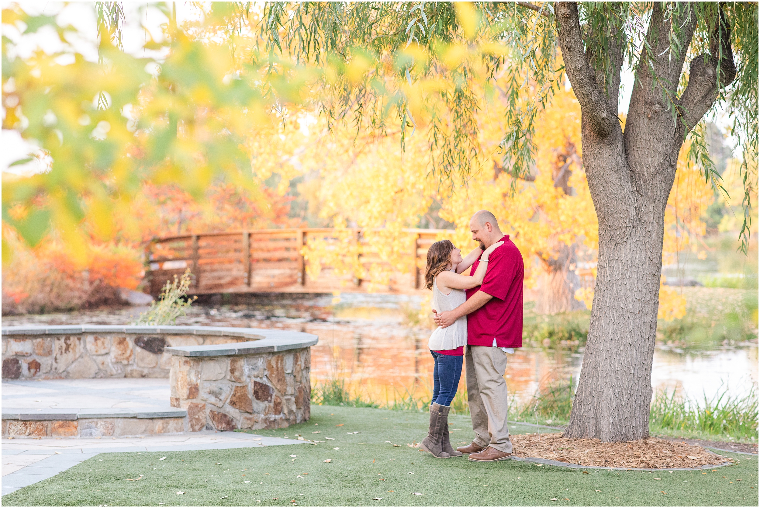 Fall Engagement Session at Hudson Garden Event Center