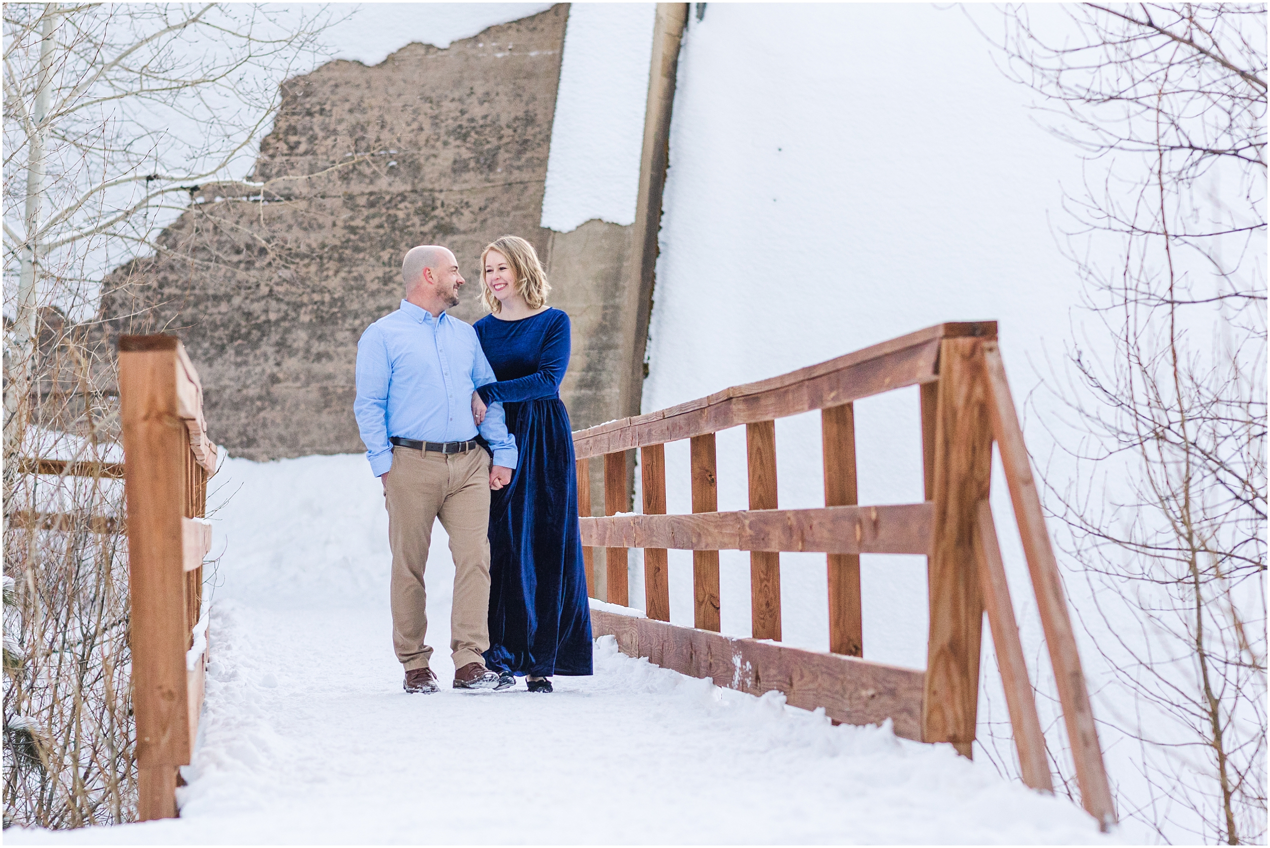 David and Laura Snowy Evergreen Colorado Engagement