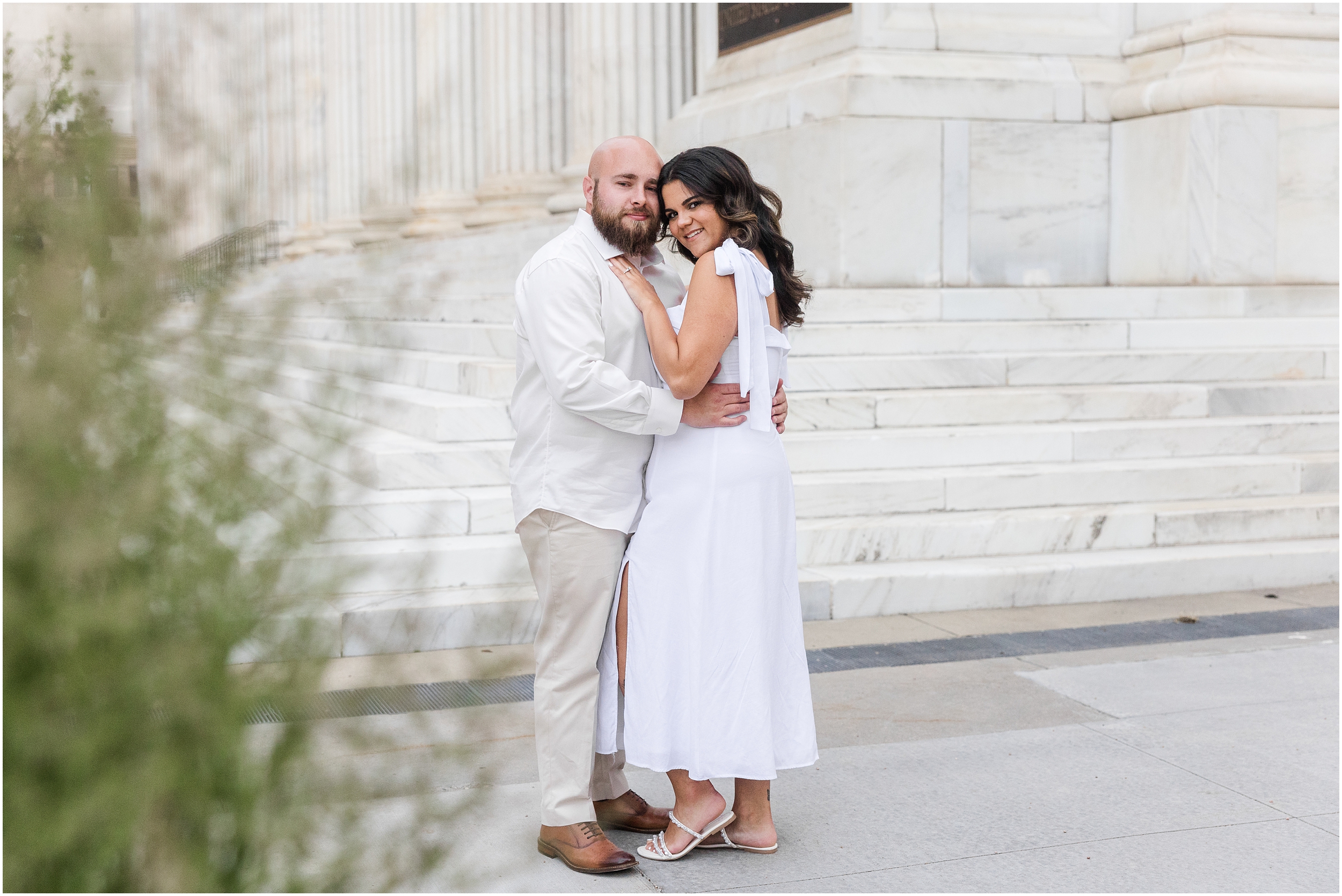 Brenden and Acacia Downtown Denver Byron White Engagement Session Brittani Chin Photographer